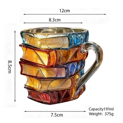 🎄🎁【Christmas Gift 】 A Library in Cup📚 Ceramic Innovative 3D Painting Book Mug Unique Stacked Coffee Cup