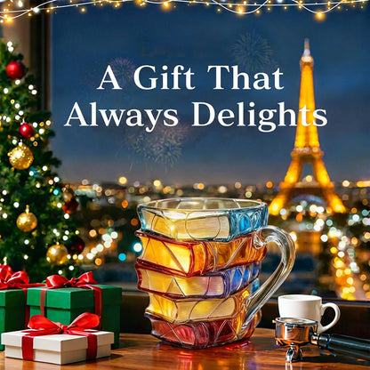 🎄🎁【Christmas Gift 】 A Library in Cup📚 Ceramic Innovative 3D Painting Book Mug Unique Stacked Coffee Cup