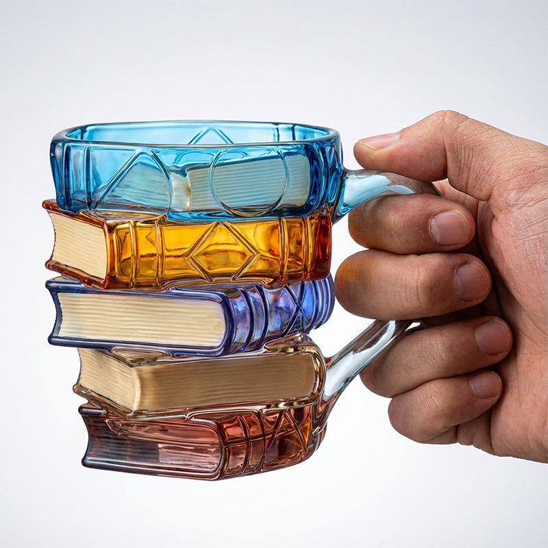 🎄🎁【Christmas Gift 】 A Library in Cup📚 Ceramic Innovative 3D Painting Book Mug Unique Stacked Coffee Cup