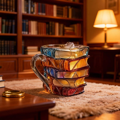 🎄🎁【Christmas Gift 】 A Library in Cup📚 Ceramic Innovative 3D Painting Book Mug Unique Stacked Coffee Cup