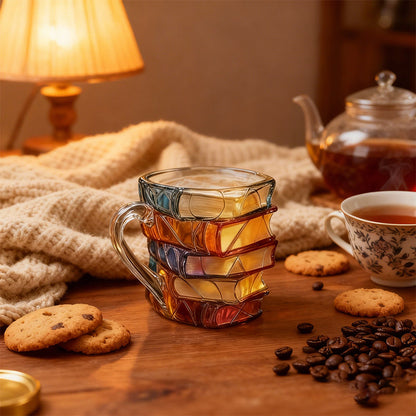 🎄🎁【Christmas Gift 】 A Library in Cup📚 Ceramic Innovative 3D Painting Book Mug Unique Stacked Coffee Cup