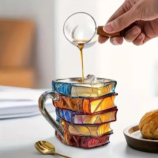 🎄🎁【Christmas Gift 】 A Library in Cup📚 Ceramic Innovative 3D Painting Book Mug Unique Stacked Coffee Cup