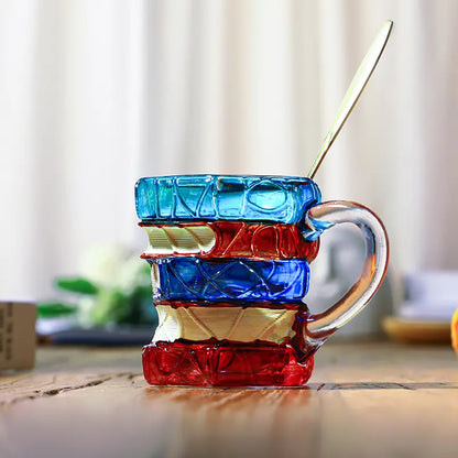 🎄🎁【Christmas Gift 】 A Library in Cup📚 Ceramic Innovative 3D Painting Book Mug Unique Stacked Coffee Cup